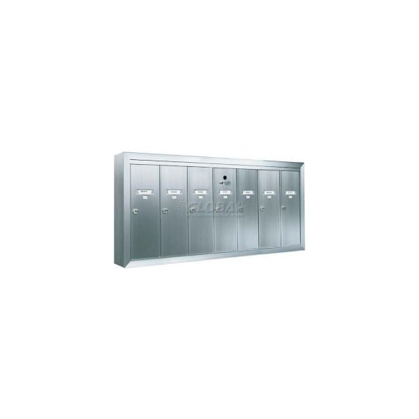 Florence Mfg Co Surface Mount Vertical Series, 7 Door Mailbox, Anodized Aluminum 12507SMSHA - main